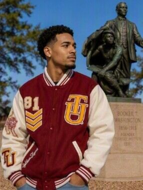 Tuskegee University 90's Varsity Jacket Red/White Men's 3XL - One Of A Kind